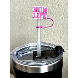 Mom Life- Straw Topper- Qty 1- Fits Starbucks/Stanley Cup Straws